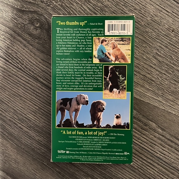 Disney’s Homeward Bound VHS Movie - Picture 2 of 2